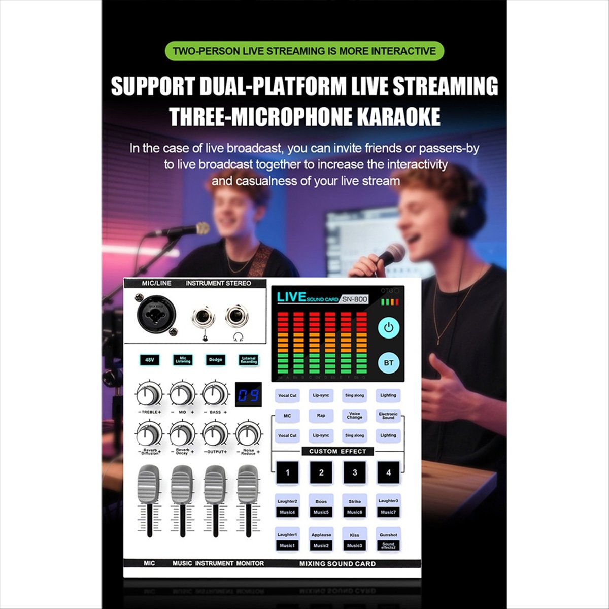 Audio Music Voice Changer - DTC5 SN800 Live Sound Card Voice