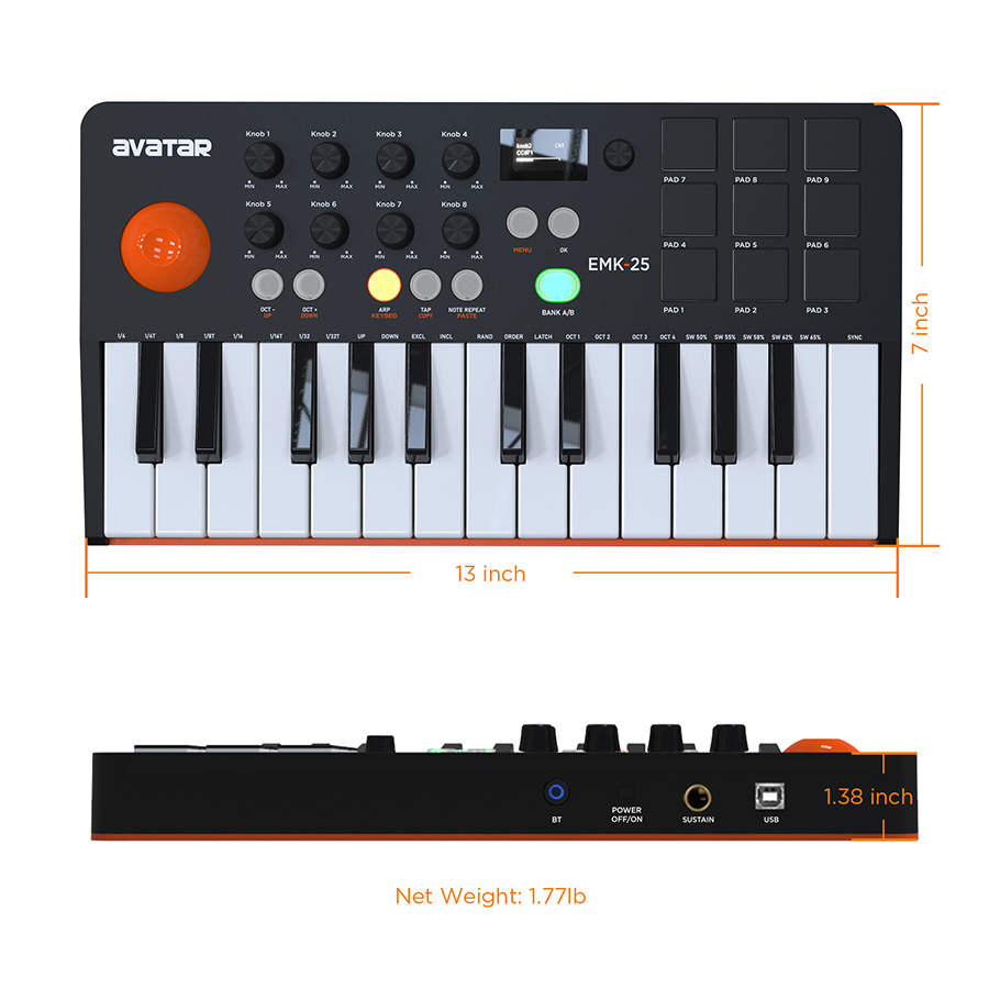 Keyboard MIDI Controller With  - огляд і ціна Midi Controller Pad