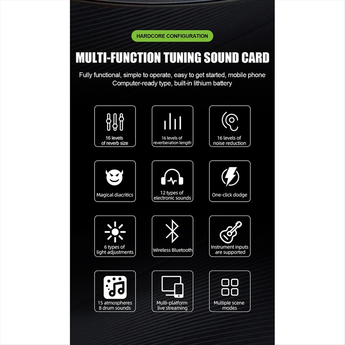 DT77 SN800 Live Sound Card Voi - огляд і ціна Audio Music Voice Changer