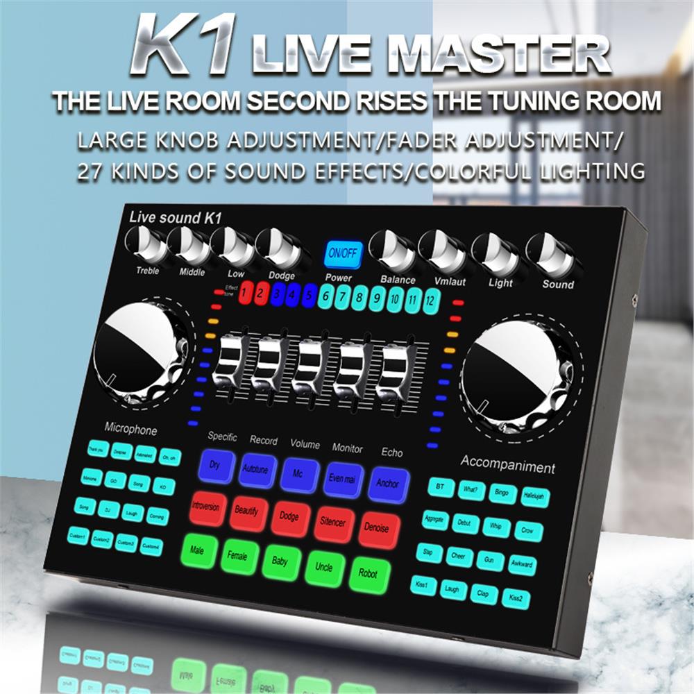 K1 Audio Mixer Live Sound Card - огляд і ціна Audio Music Voice Changer