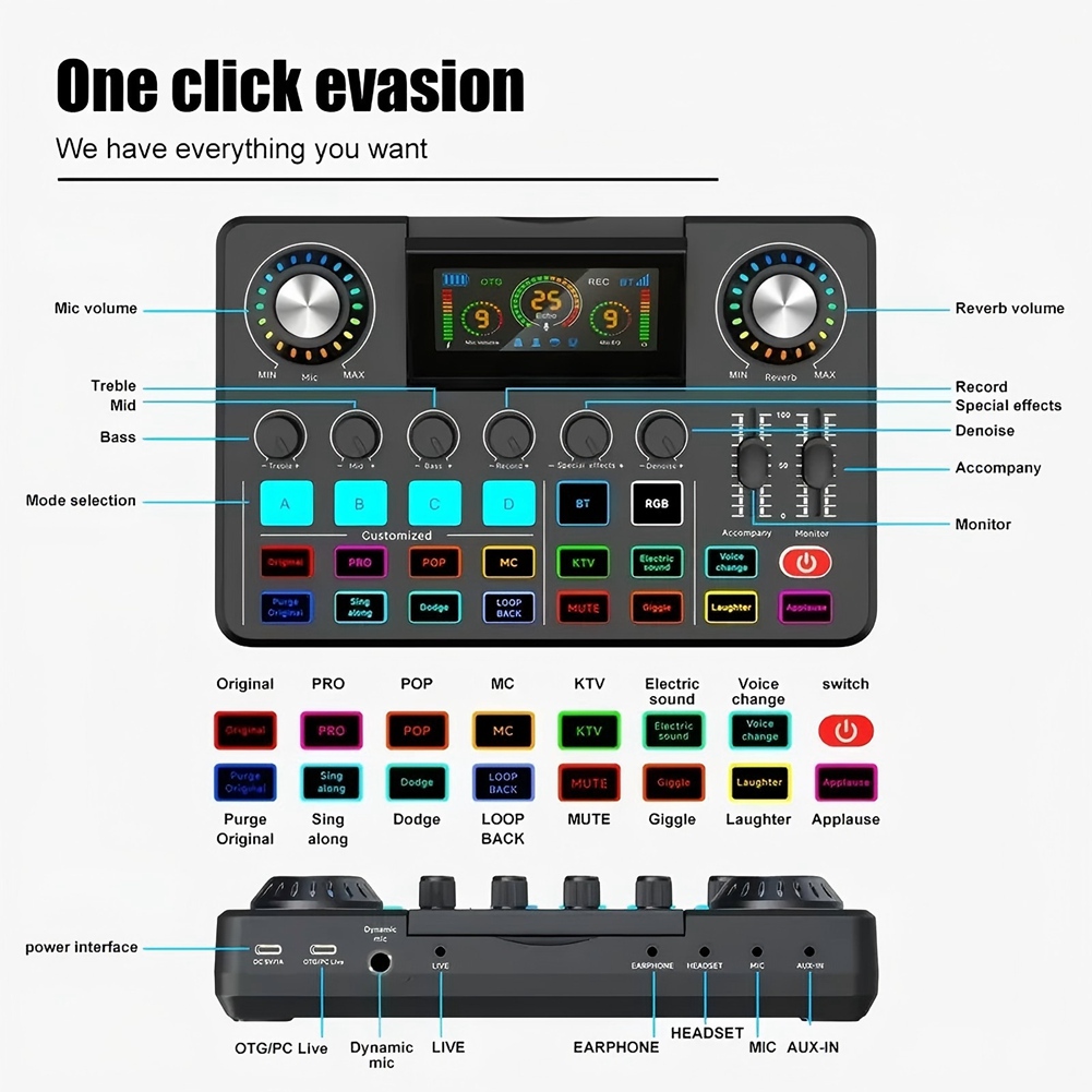 ABYA Audio Mixer, Live Sound C - огляд і ціна Audio Music Voice Changer