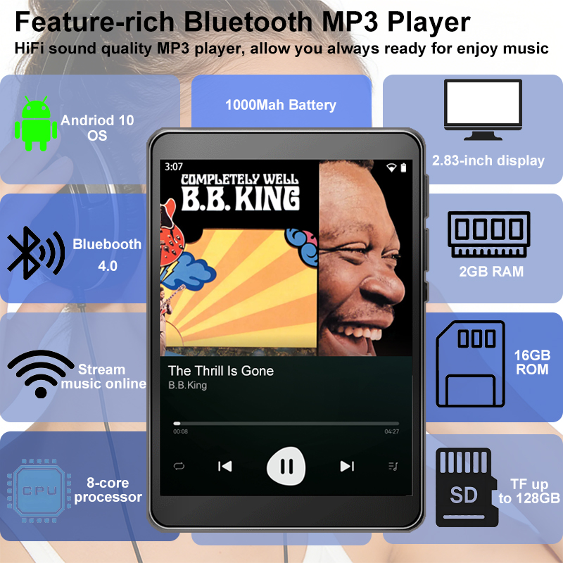 WiFi MP3 Player Andriod 10 Spo - огляд і ціна Audio Music Download Free